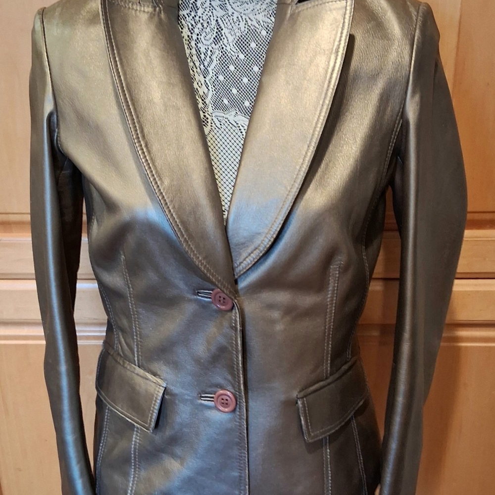 Cache Fur Collar Leather Jacket - image 7